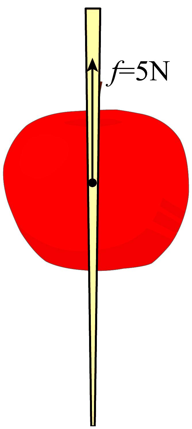 （2）选择一根筷子尖的一端插入苹果，利用了减小受力面积可以增